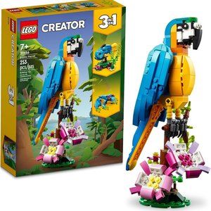 Lego Creator 3in1 Exotic Parrot Macaw Fish Frog Lego Set 253 Pieces Valentine's